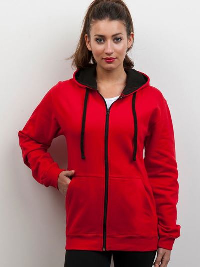 Contrast Zip Hoodie