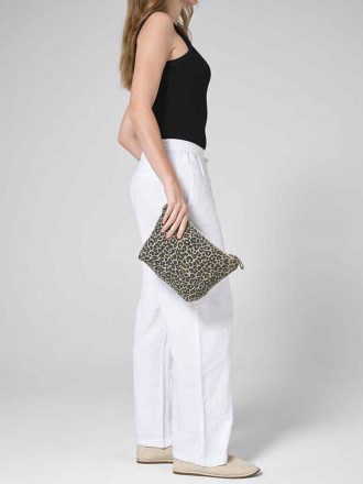 Westford Mill Leopard Print Canvas Accessory Bag