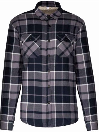 Kariban Sherpa Lined Checked Shirt Jacket