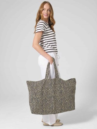Westford Mill Leopard Print Canvas Oversized Tote Bag