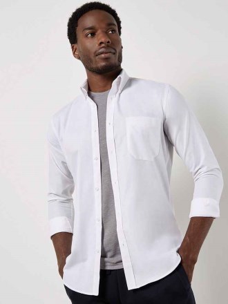 Kustom Kit Long Sleeve Slim Fit Workwear Oxford Shirt