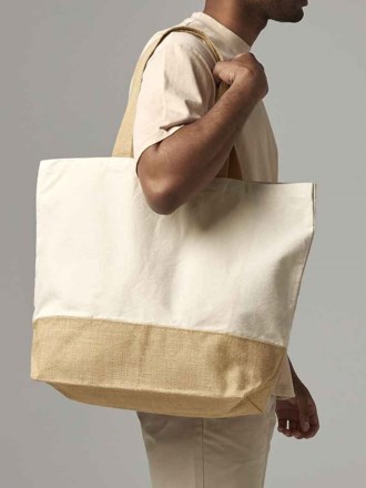 Westford Mill Jute Base Canvas Tote XL Bag