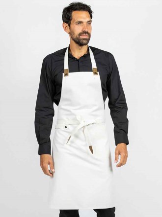 Le Chef Canvas Apron with Leather Tabs