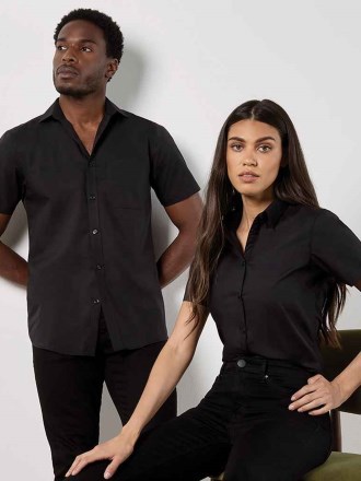Kustom Kit Ladies Short Sleeve Tailored Poplin Shirt