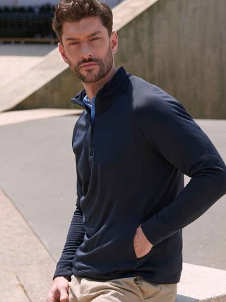 Henbury Zip Neck Wicking Top