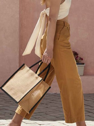 Westford Mill Natural Starched Jute Midi Tote Bag