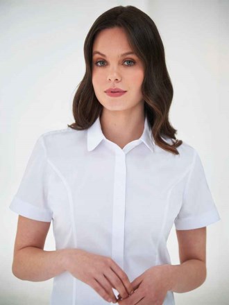 Brook Taverner Ladies Soave Short Sleeve Poplin Shirt