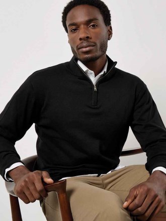 Kustom Kit Regular Fit Arundel 1/4 Zip Sweater