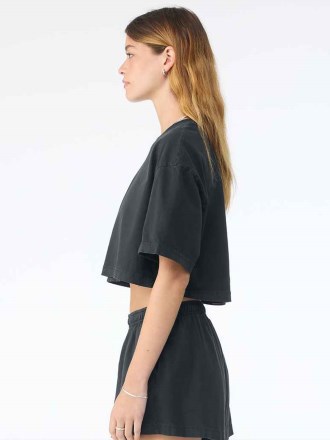 Bella Ladies Heavyweight Washed Cropped T-Shirt