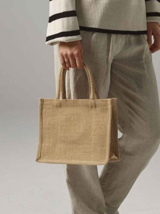 Westford Mill Natural Starched Jute Mini Gift Bag