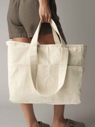 Westford Mill Double Handle Cargo Pocket Tote Bag